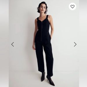 Madewell Black Sleeveless Zip-Front Jumpsuit